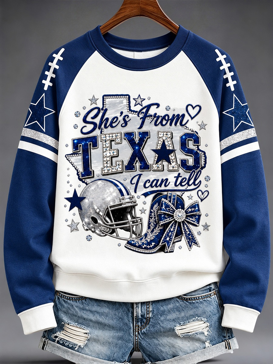 Dallas Cowboys Merch She's From Texas I Can Tell Sweatshirt Football Lover Gift 1 - Unicasport Dallas Cowboys Merch She's From Texas I Can Tell Sweatshirt Football Lover Gift