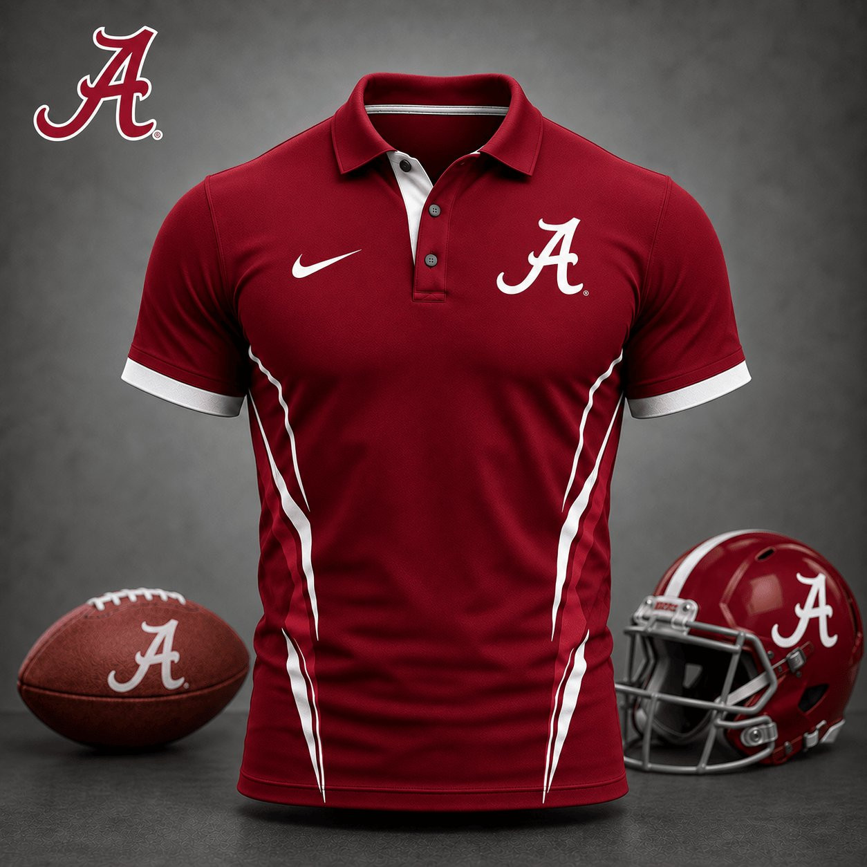 Alabama Crimson Tide NCAA Merch Polo Shirt College Football Gears Gifts For Crimson Tide Fans