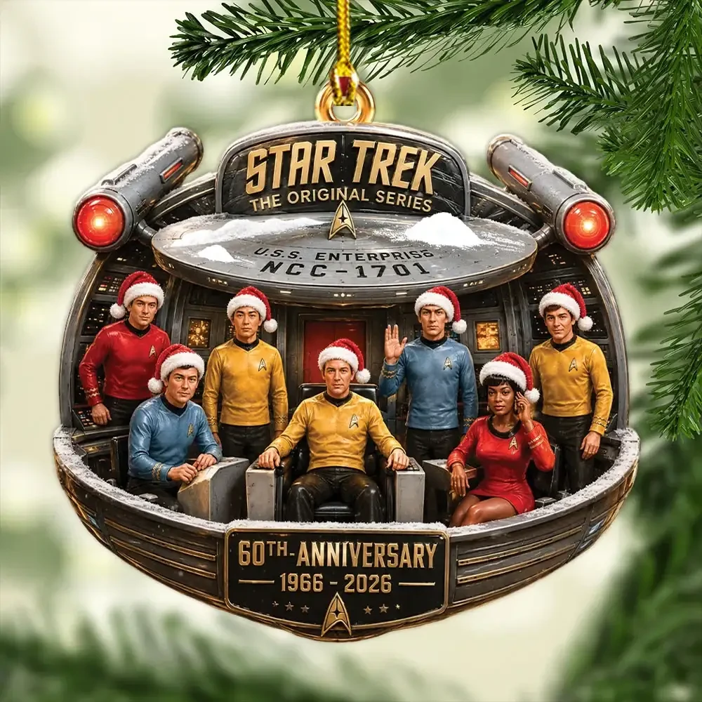 Star Trek 60th Anniversary Christmas Ornaments USS Enterprise Holiday Decor Star Trek Merch