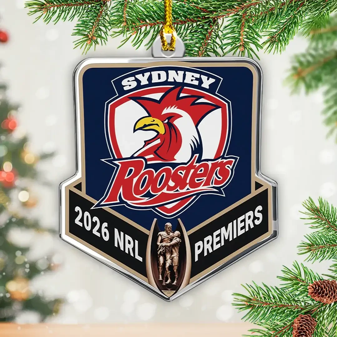 Sydney Roosters 2026 NRL Premiers Christmas Ornaments Sydney Roosters Champions Merch Decor