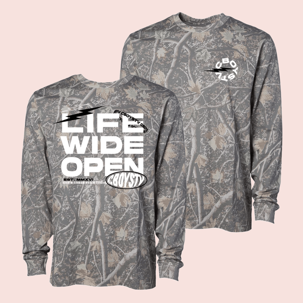 C Boys Merch 2026 Life Wide Open Deadwood Steeze Camo Long Sleeve Shirt Men's Gift