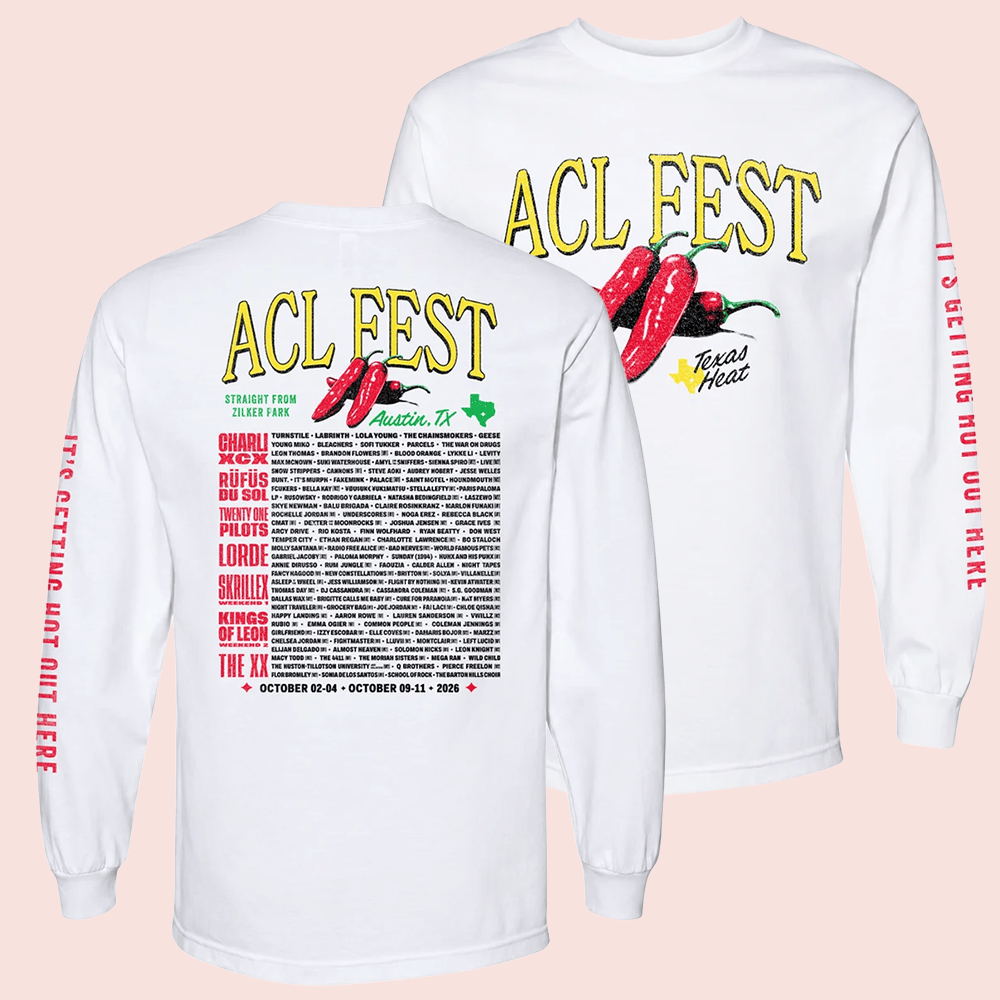 ACL Merch 2026 Austin City Limits Music Fest Pepper Lineup Long Sleeve Shirt Gift For Super Fans