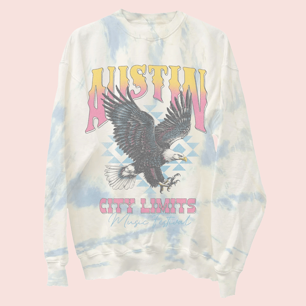 ACL Merch 2026 Austin City Limits Eagle Tie Dye Sweatshirt Men's Gift Ideas 1 - Unicasport ACL Merch 2026 Austin City Limits Eagle Tie Dye Sweatshirt Men's Gift Ideas