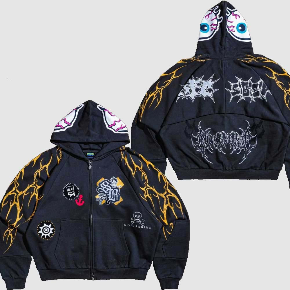 Spongebob Squarepants Merch Civil Regime Sponge Of Doom Destroy Zip Hoodie Gift For Fans 1 - Unicasport Spongebob Squarepants Merch Civil Regime Sponge Of Doom Destroy Zip Hoodie Gift For Fans