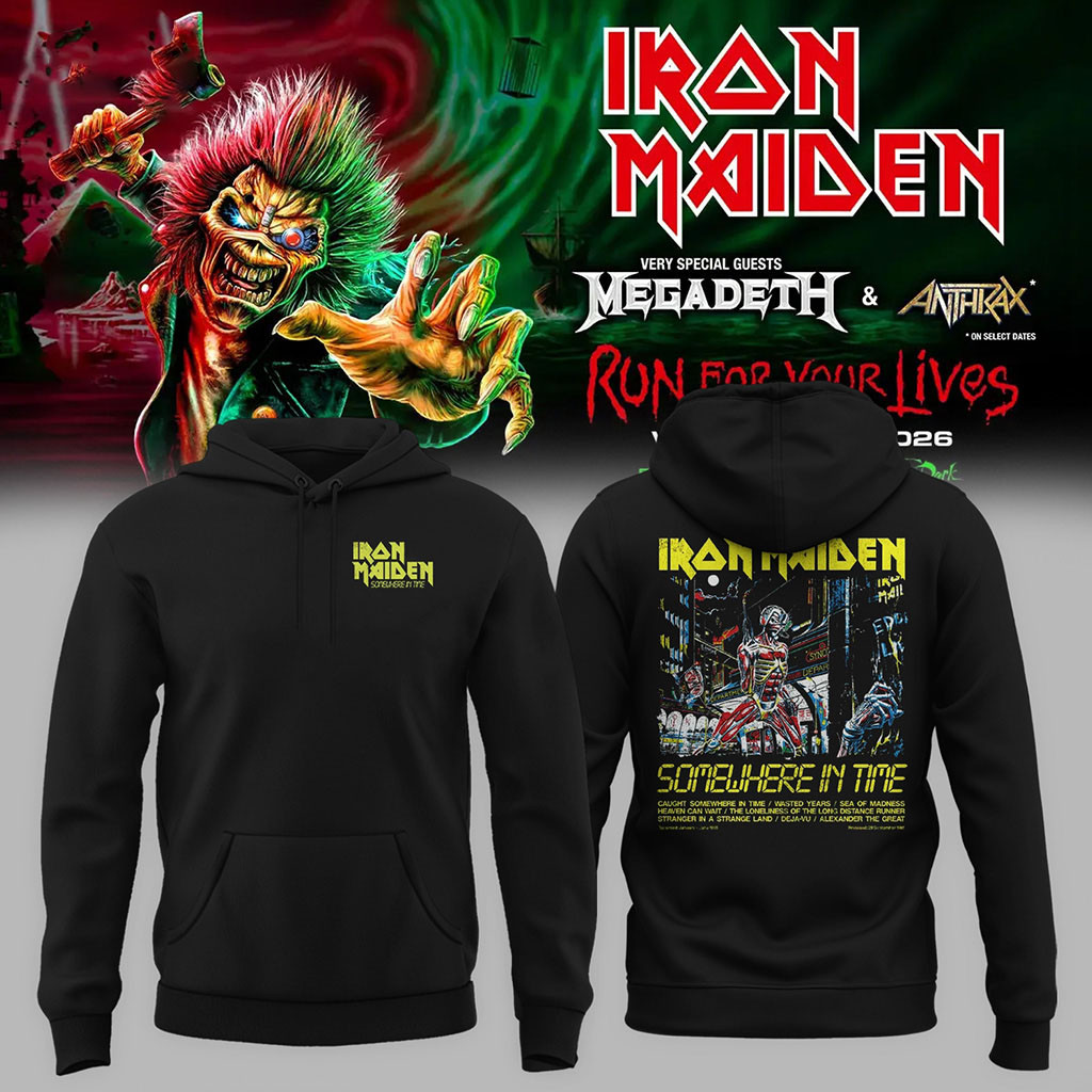 Iron Maiden Somewhere In Time 40th Anniversary Collection Tracklist Hoodie Iron Maiden Merch 1 - Unicasport Iron Maiden Somewhere In Time 40th Anniversary Collection Tracklist Hoodie Iron Maiden Merch