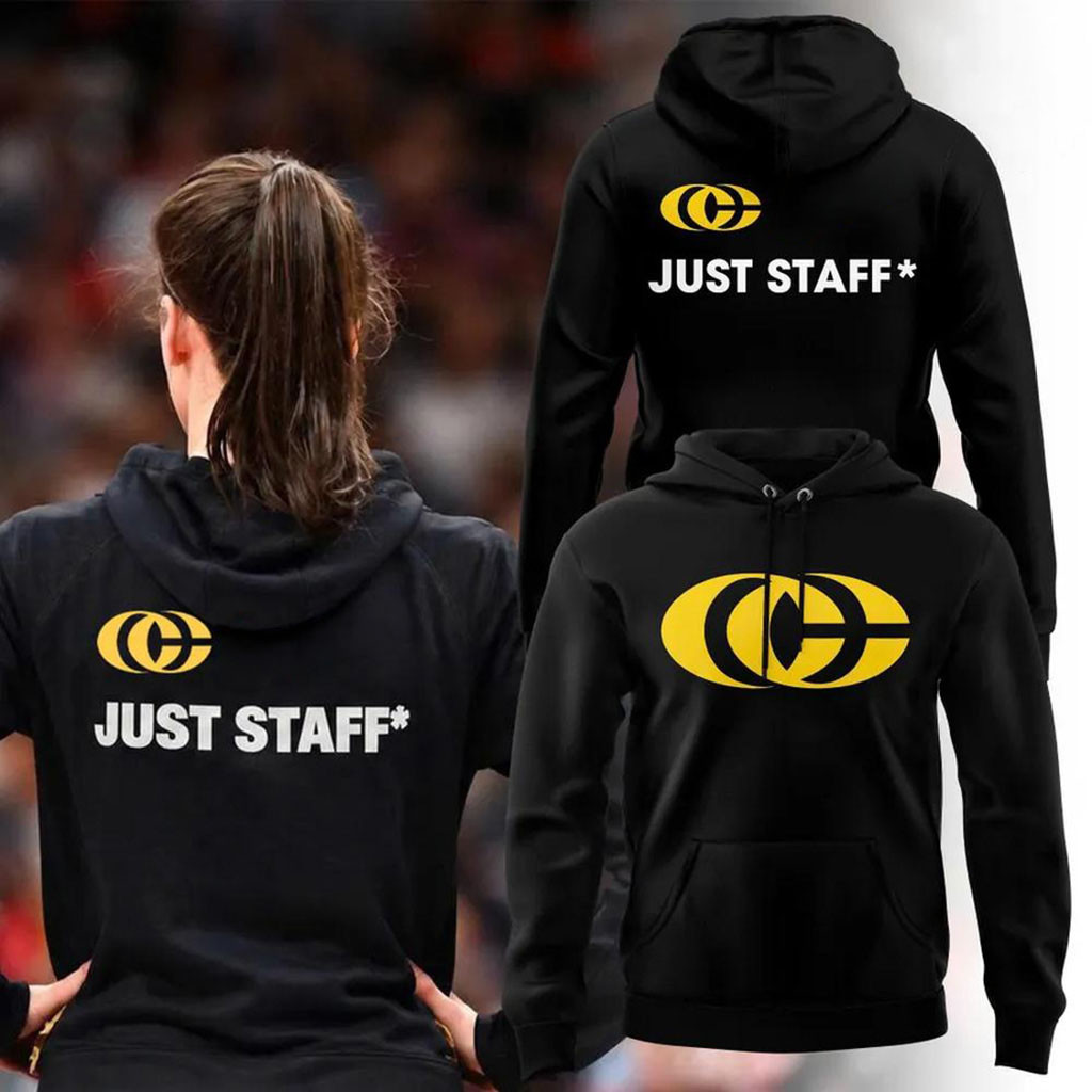 Iowa Hawkeyes Caitlin Clark Just Staff 2026 Black Hoodie Iowa Hawkeyes Merch Fan Gifts 1 - Unicasport Iowa Hawkeyes Caitlin Clark Just Staff 2026 Black Hoodie Iowa Hawkeyes Merch Fan Gifts