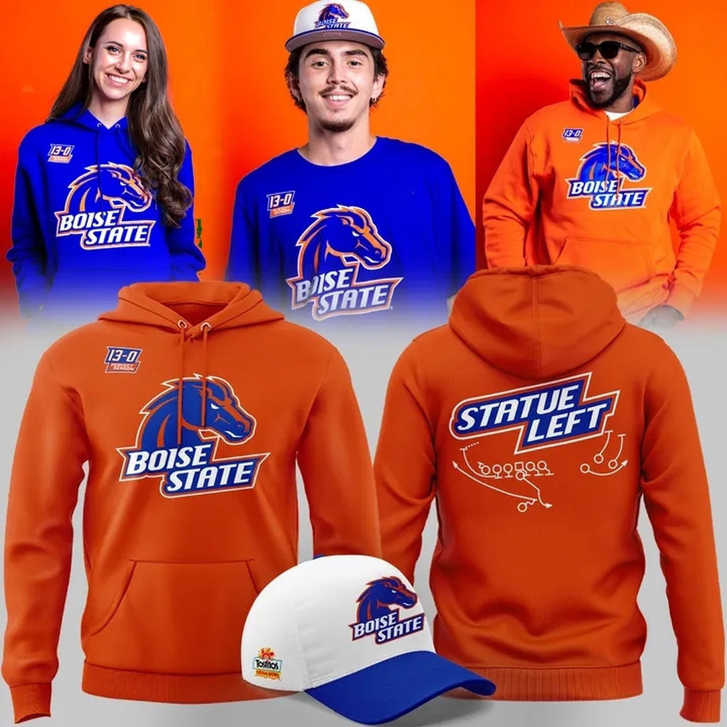 Boise State Broncos Merch Football 20th Anniversary Fiesta Bowl 2026 Orange Hoodie Fan Gear