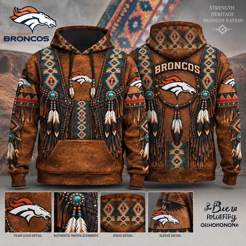 Denver Broncos Heritage Western Native Inspired Football Hoodie Denver Broncos Merch Fan Gift 1 - Unicasport Denver Broncos Heritage Western Native Inspired Football Hoodie Denver Broncos Merch Fan Gift