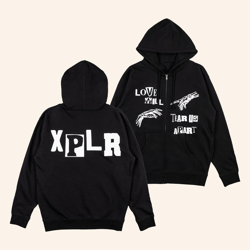 Sam And Colby Merch XPLR Tear Us Apart Zip Up Hoodie XPLR Clothes Gifts For Sister 1 - Unicasport Sam And Colby Merch XPLR Tear Us Apart Zip Up Hoodie XPLR Clothes Gifts For Sister