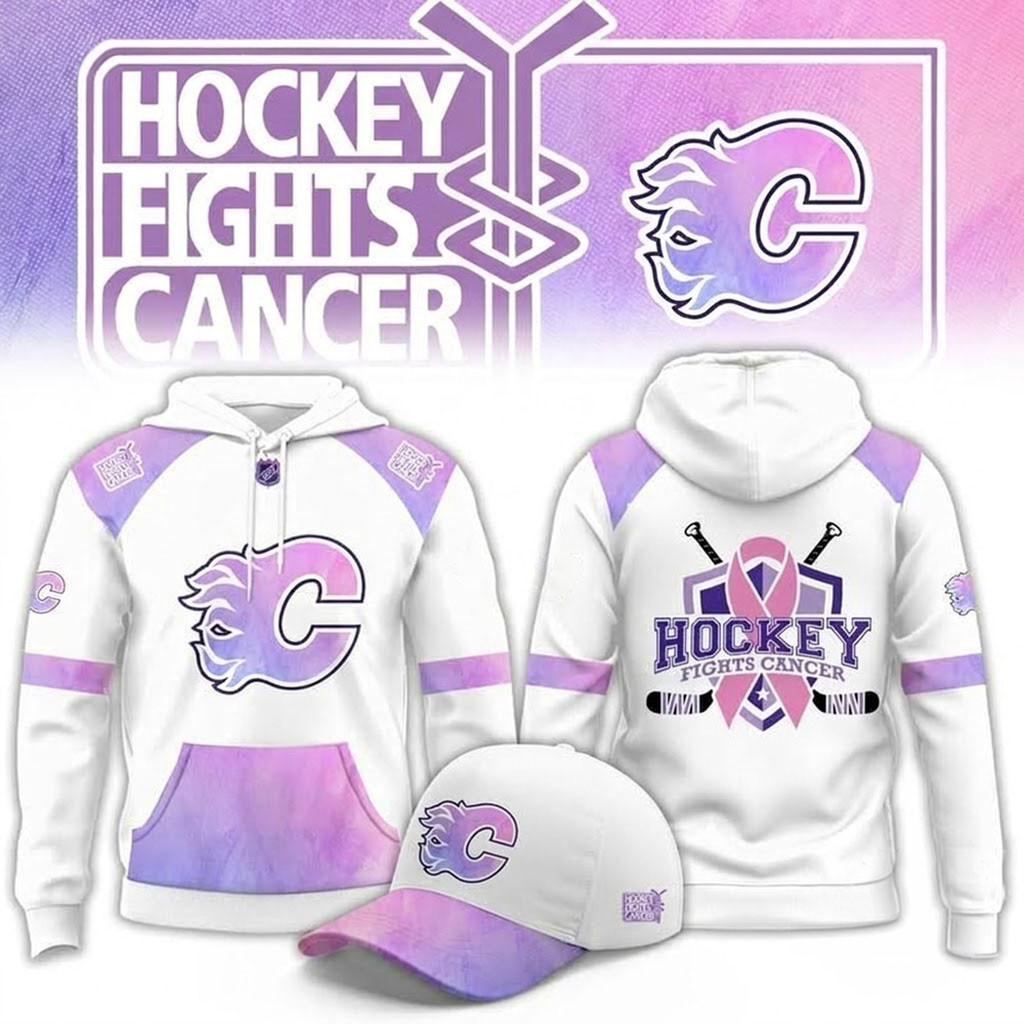 Calgary Flames Hockey Fights Cancer 2026 Hoodie Calgary Flames Merch Presents For Hockey Fans 1 - Unicasport Calgary Flames Hockey Fights Cancer 2026 Hoodie Calgary Flames Merch Presents For Hockey Fans