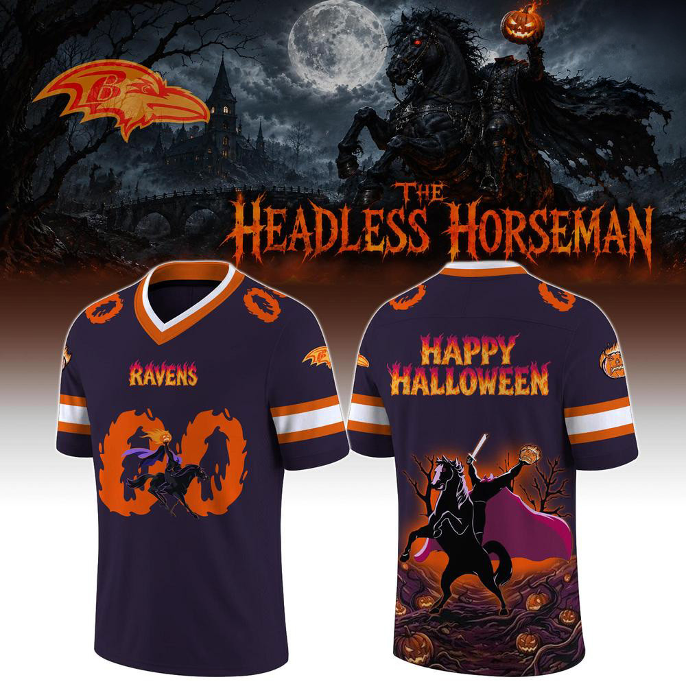 Baltimore Ravens Merch Headless Horseman Halloween Football Jersey Football Fans Gifts 1 - Unicasport Baltimore Ravens Merch Headless Horseman Halloween Football Jersey Football Fans Gifts