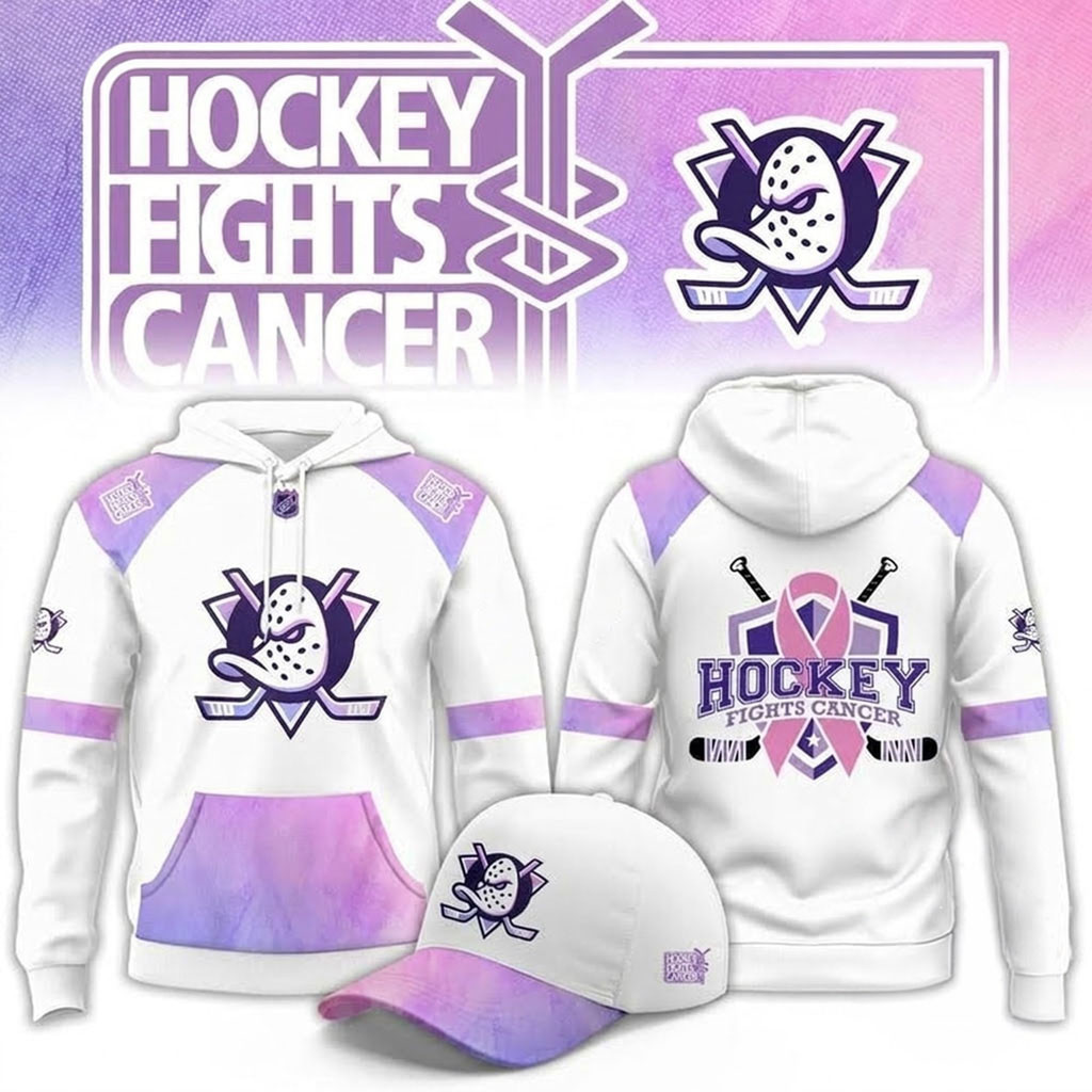 Anaheim Ducks Hockey Fights Cancer 2026 Hoodie Anaheim Ducks Merch Gifts For Hockey Fan