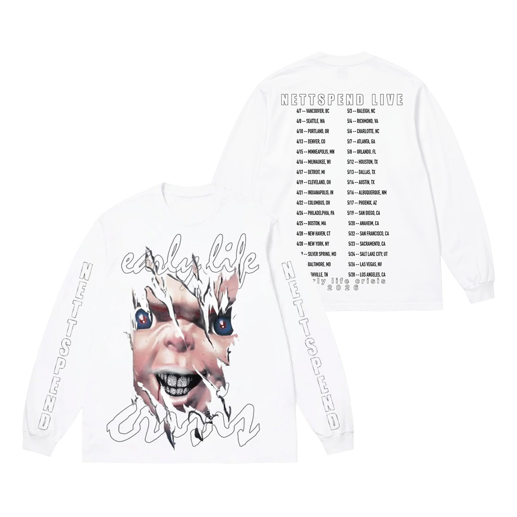 Nettspend Merch Early Life Crisis Chucky Long Sleeve Shirt Gift For Rap Lover 1 - Unicasport Nettspend Merch Early Life Crisis Chucky Long Sleeve Shirt Gift For Rap Lover