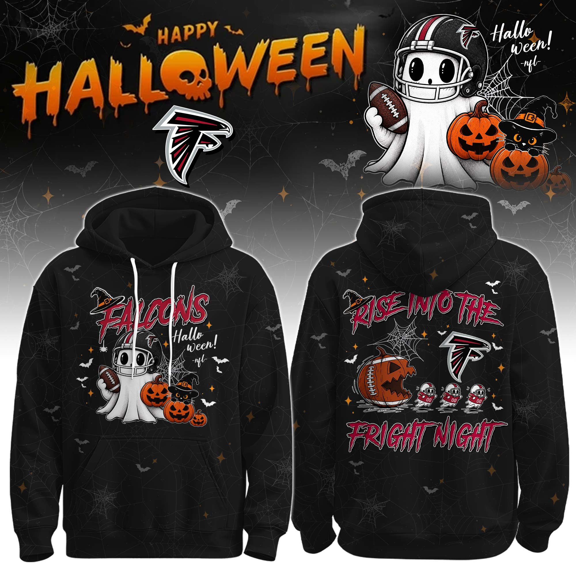 Atlanta Falcons x Halloween Hoodie Falcons Football Pride Clothes Gift For Teammate 1 - Unicasport Atlanta Falcons x Halloween Hoodie Falcons Football Pride Clothes Gift For Teammate