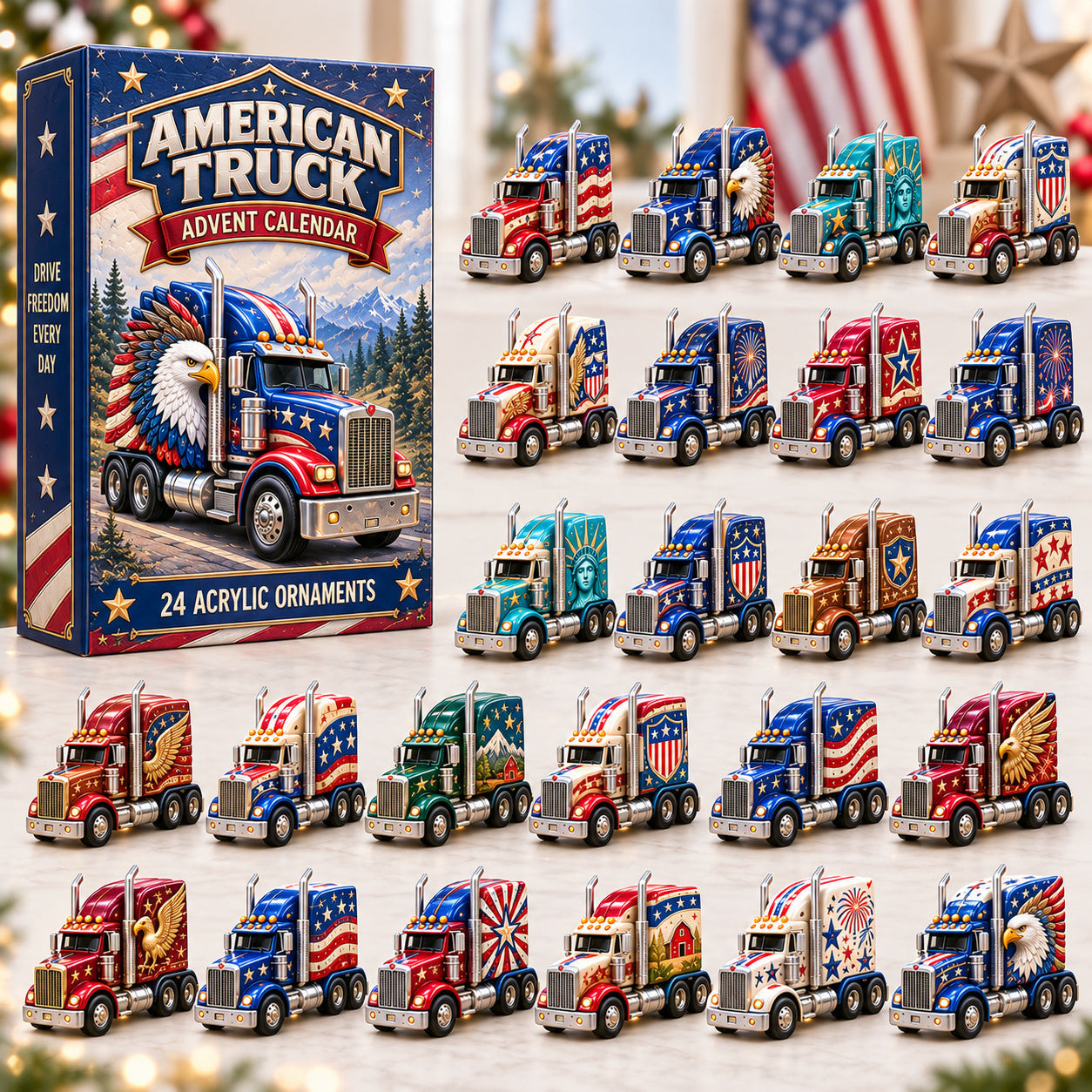 American Truck Advent Calendar 2026 24 Ornaments Christmas Gift For Brother