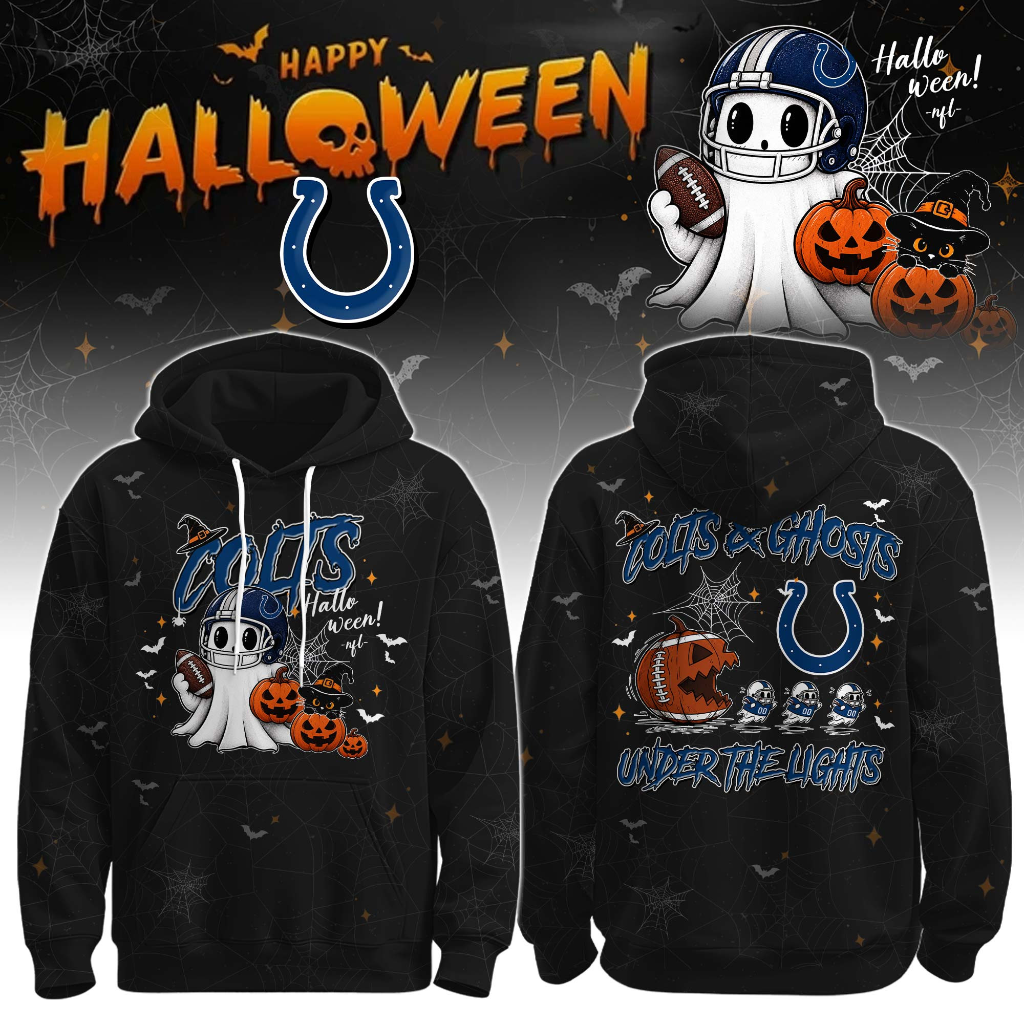 Indianapolis Colts x Halloween Hoodie Colts Football Attire Colts Pride Gifts 1 - Unicasport Indianapolis Colts x Halloween Hoodie Colts Football Attire Colts Pride Gifts