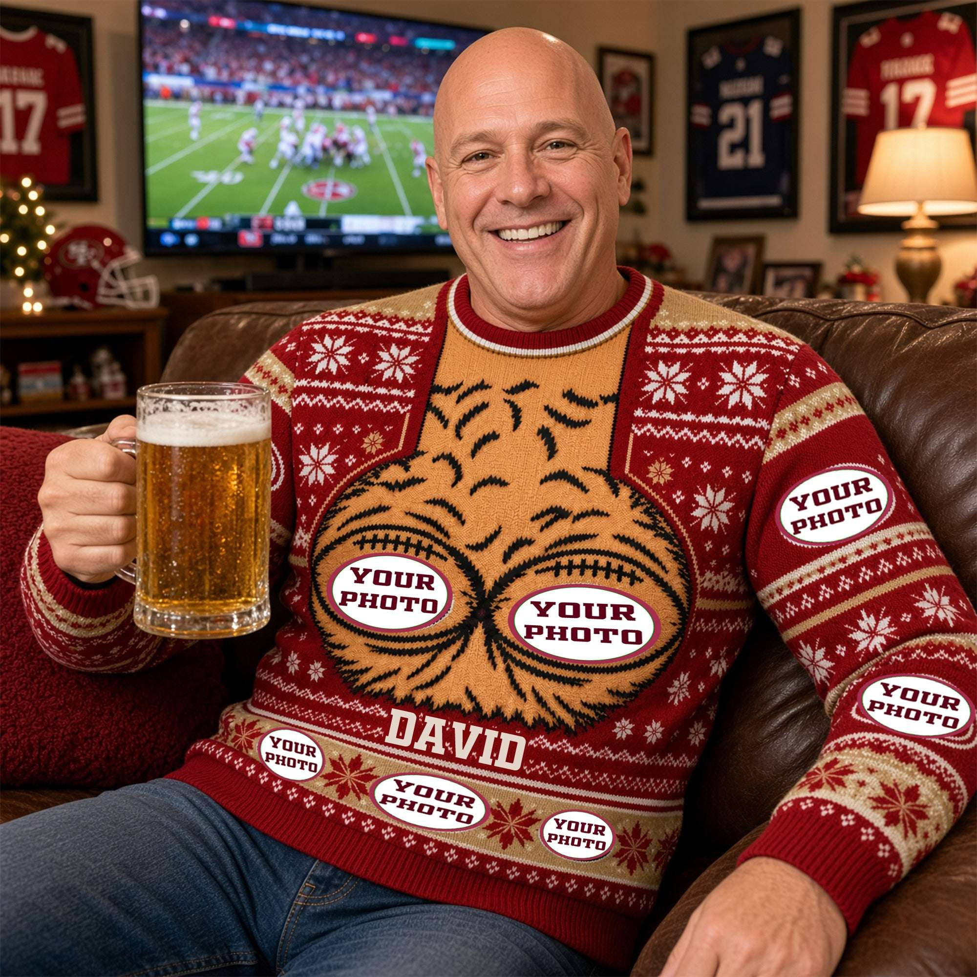 Custom Photo Funny Hairy Chest Christmas Ugly Sweater Humorous Gifts For Sport Lovers 1 - Unicasport Custom Photo Funny Hairy Chest Christmas Ugly Sweater Humorous Gifts For Sport Lovers