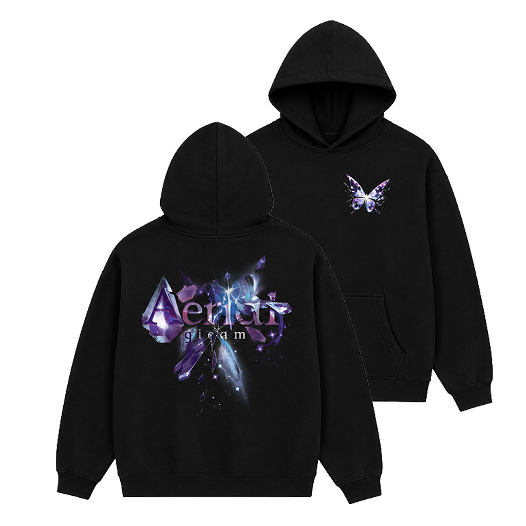 Doggie Merch Aerial Gleam Black Hoodie Perfect Gift For Doggie Lover