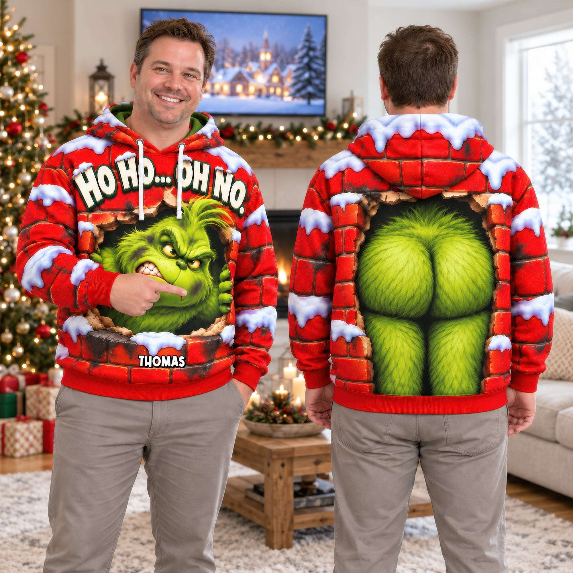 Personalized The Grinch Holiday Character Hoodie Funny Christmas Gifts For Friends 1 - Unicasport Personalized The Grinch Holiday Character Hoodie Funny Christmas Gifts For Friends