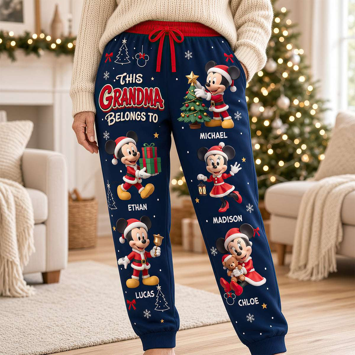 Personalized Mickey Mouse Lovely Christmas Sweatpants Best Christmas Gifts For Grandma 1 - Unicasport Personalized Mickey Mouse Lovely Christmas Sweatpants Best Christmas Gifts For Grandma
