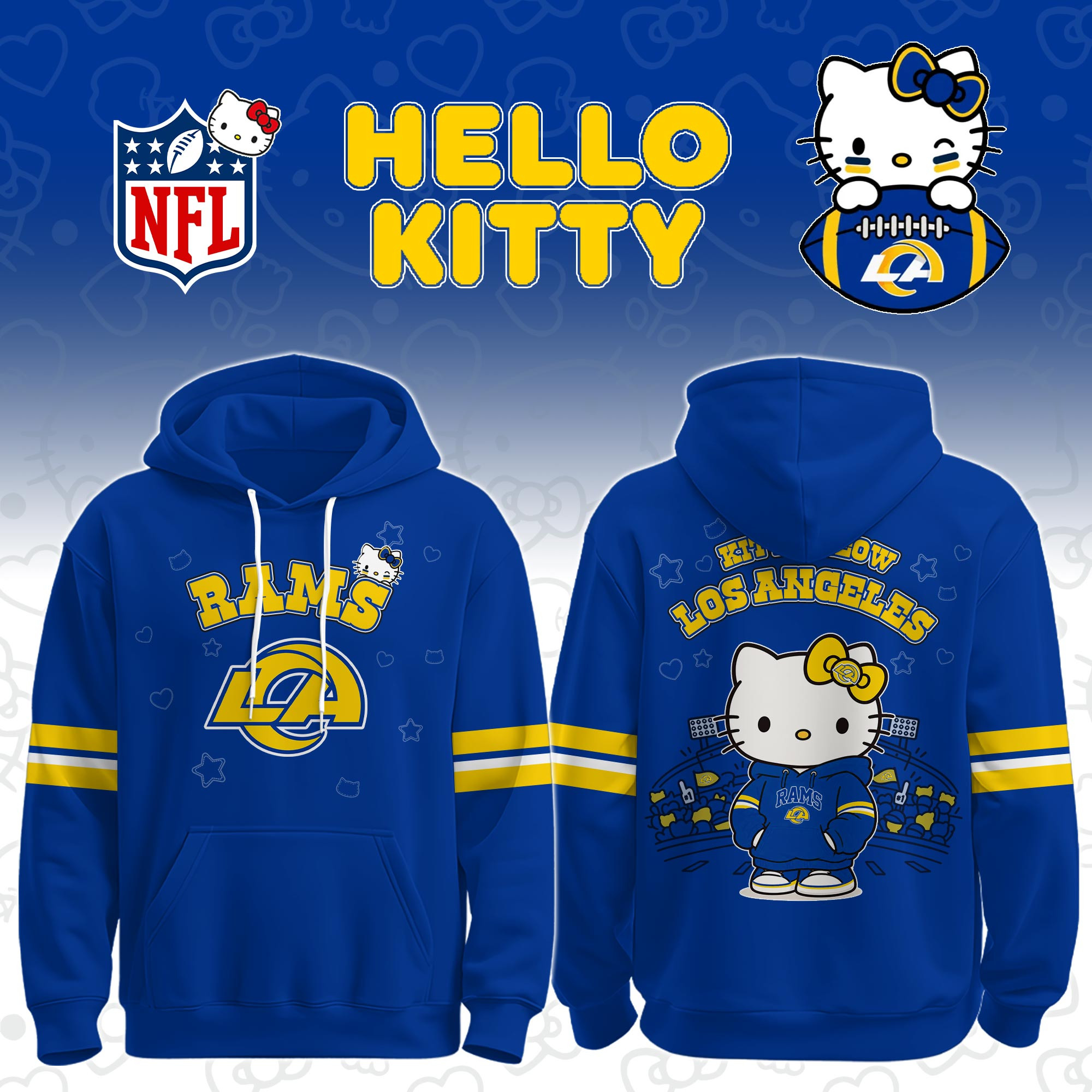 Los Angeles Rams x Hello Kitty Hoodie Rams Gameday Clothing Gift For Teammate 1 - Unicasport Los Angeles Rams x Hello Kitty Hoodie Rams Gameday Clothing Gift For Teammate