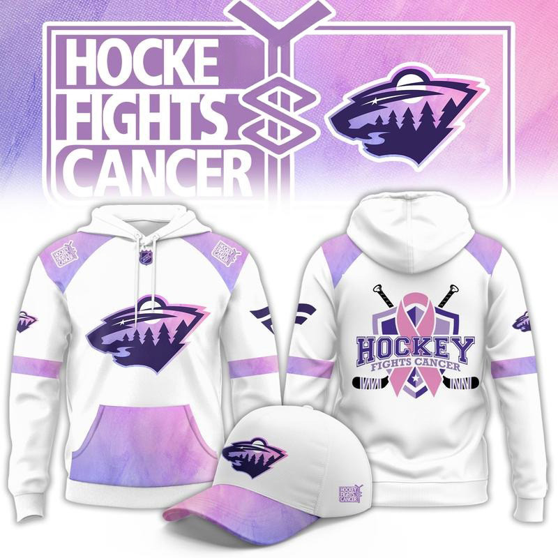 Minnesota Wild Merch Hockey Fights Cancer 2026 Hoodie Gift For Hockey Fans 1 - Unicasport Minnesota Wild Merch Hockey Fights Cancer 2026 Hoodie Gift For Hockey Fans