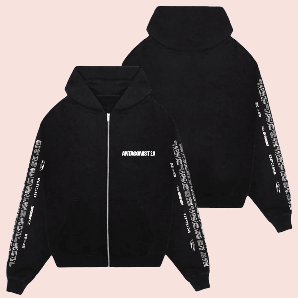 Playboi Carti Merch Antagonist 2.0 Tour Zip Hoodie Best Concert Lovers Gear 1 - Unicasport Playboi Carti Merch Antagonist 2.0 Tour Zip Hoodie Best Concert Lovers Gear