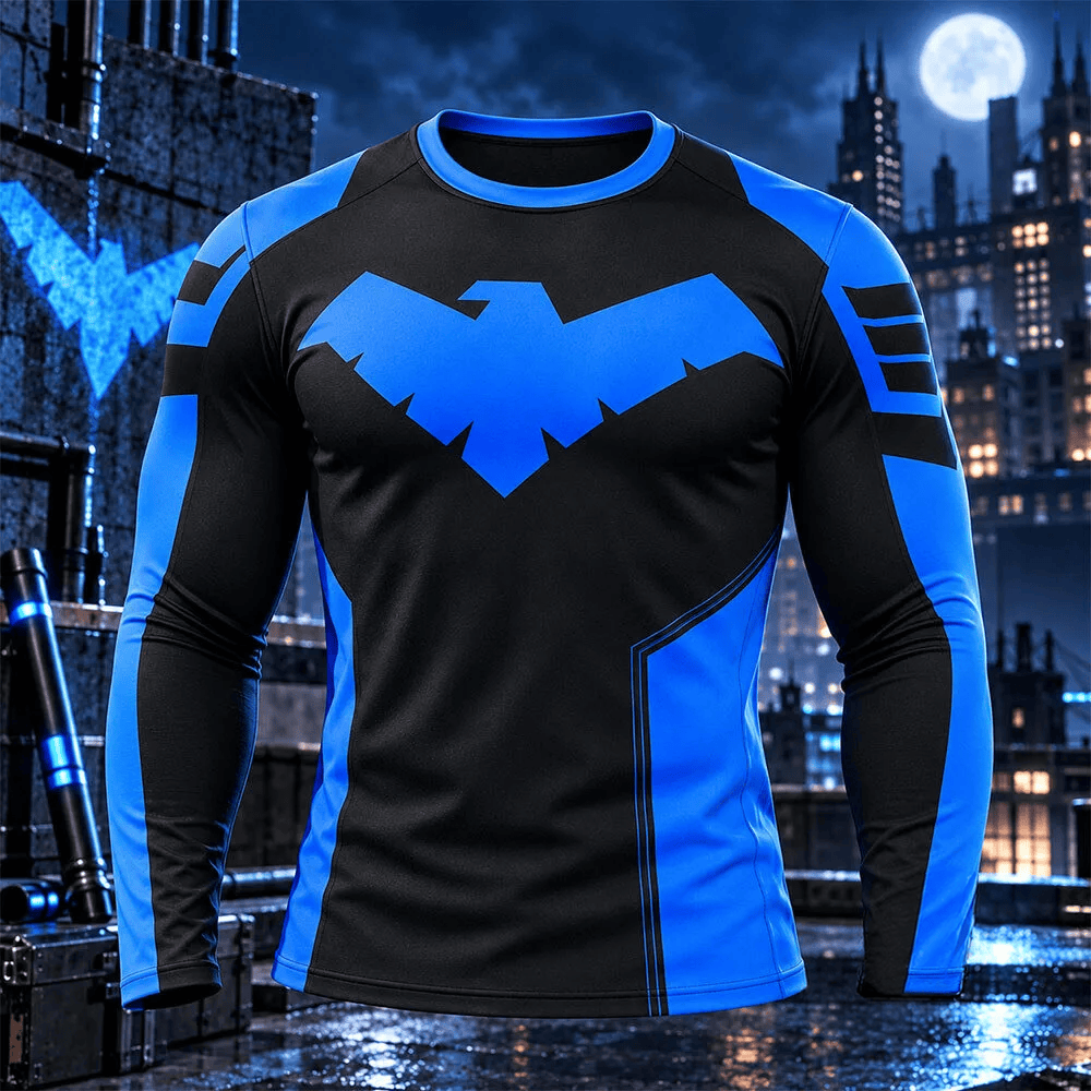 Nightwing Compression Long Sleeve Shirt DC Comics Apparel Gift For Fans