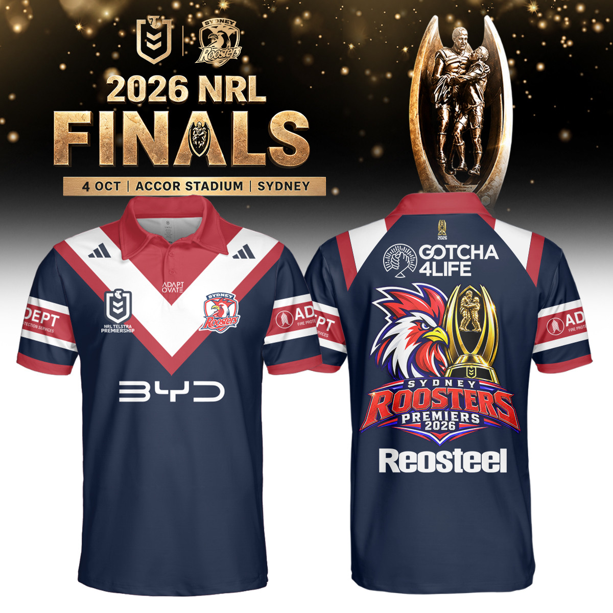 Sydney Roosters Merch 2026 NRL Premiers Polo Shirt Unique Gifts Idea For Rugby Fans