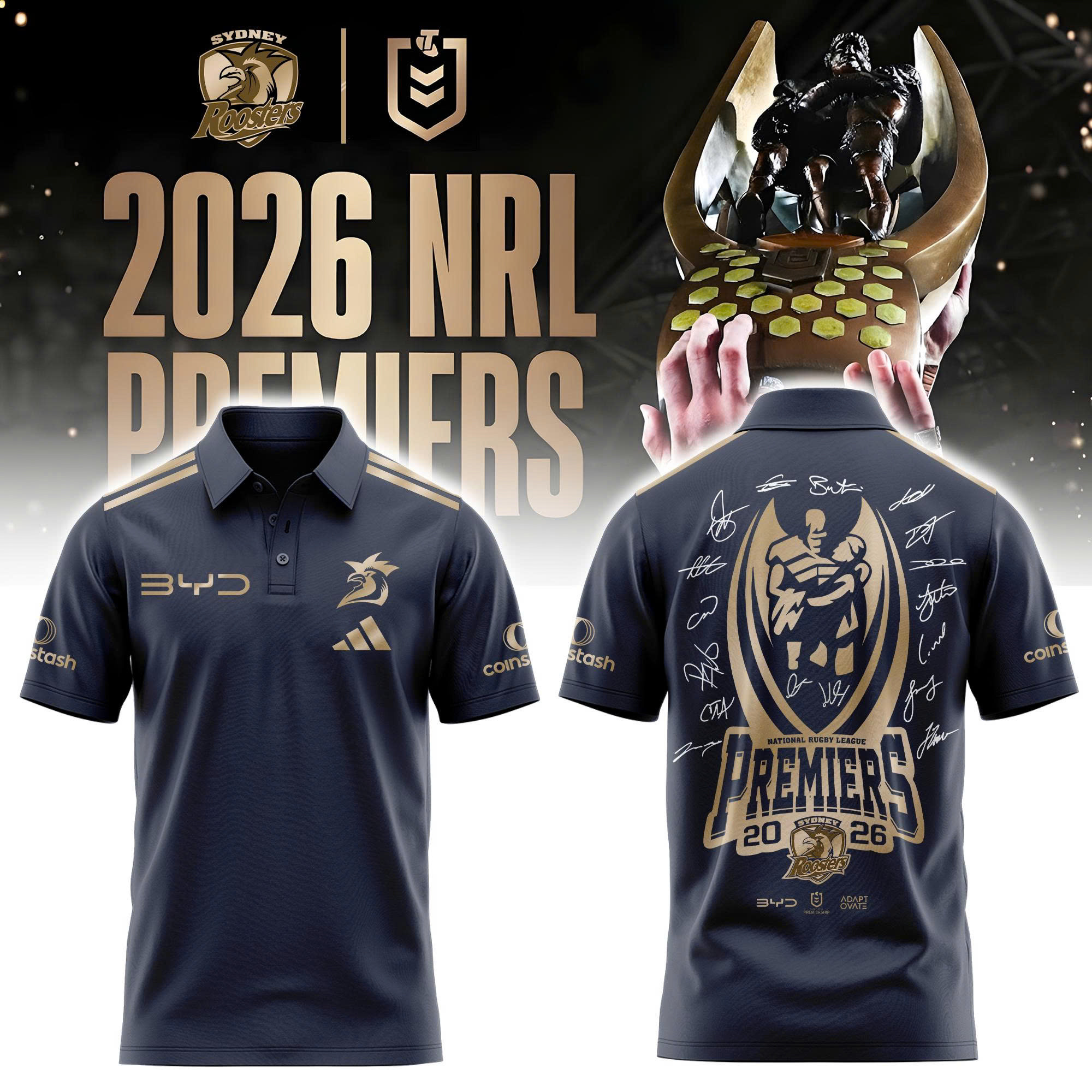 Sydney Roosters Merch 2026 NRL Premiers Polo Shirt Best Gifts For Best Friends
