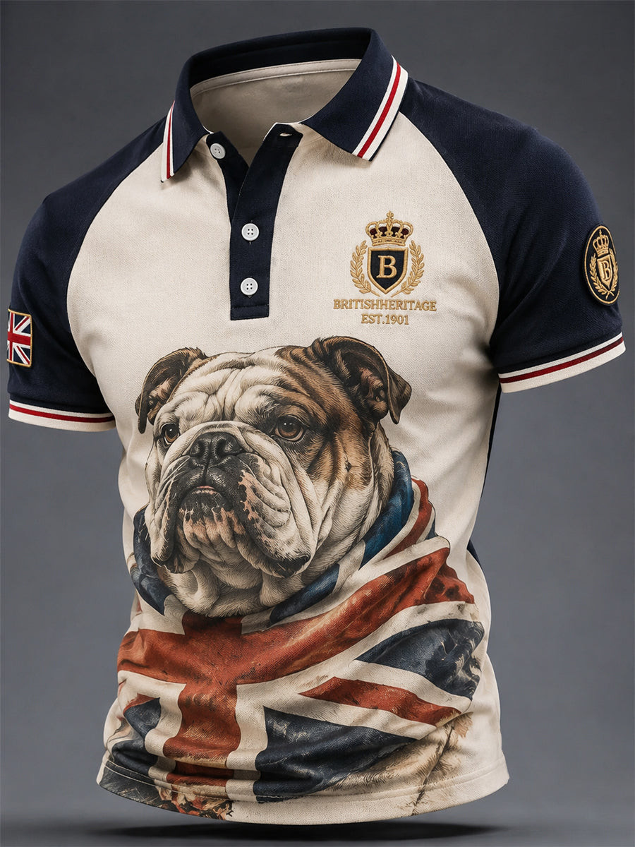 British Bulldog British Heritage Est 1901 Merch Polo Shirt Classic Apparel Gift For Dad