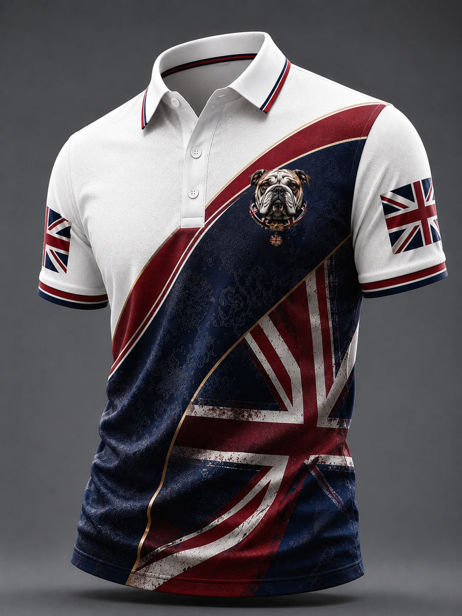 British Bulldog Merch Union Jack Crest Polo Shirt Classic Clothing Gift For Dad
