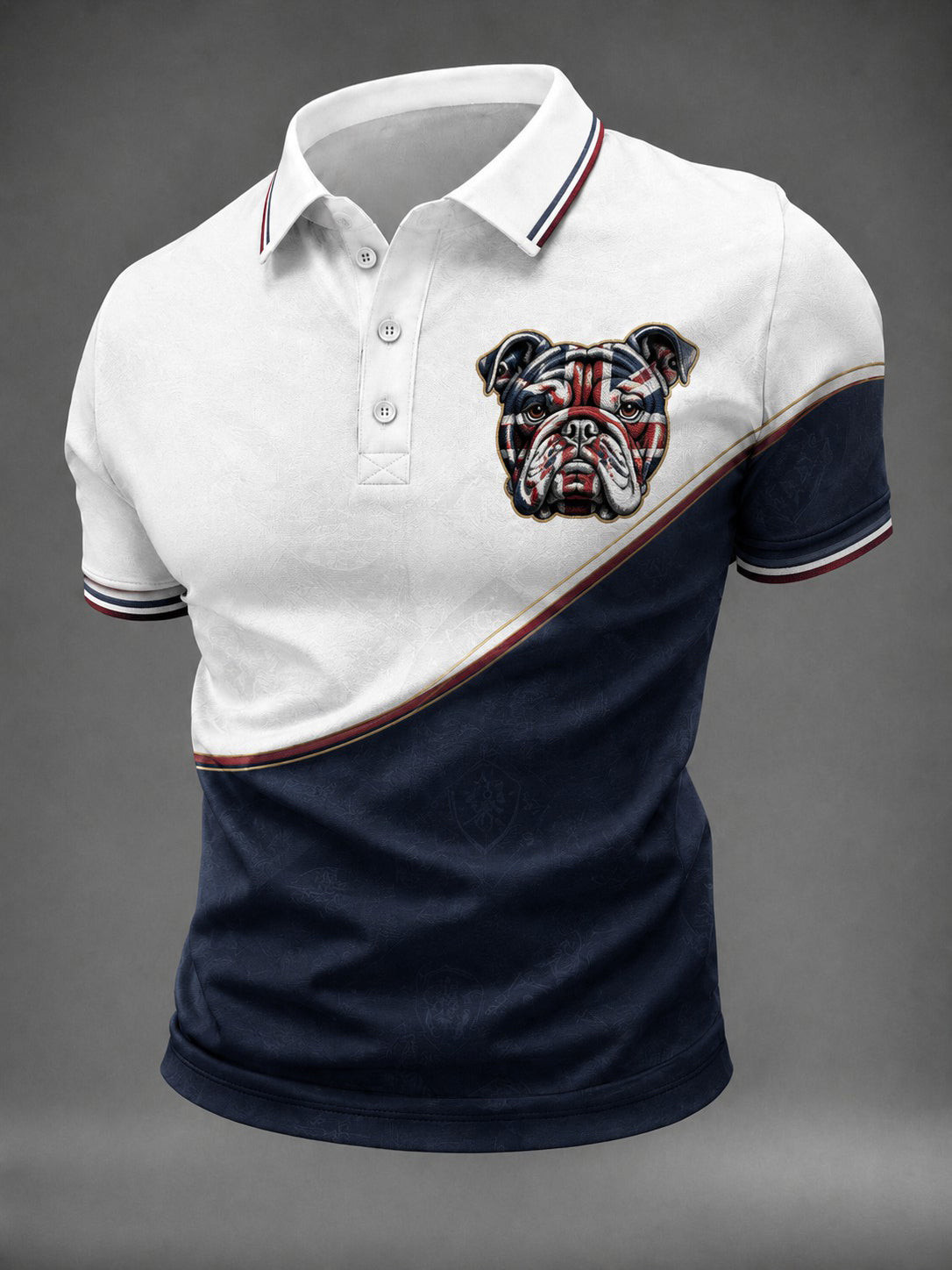 British Bulldog Merch Union Jack Flag Polo Shirt 90s Clothing Gift For Brother