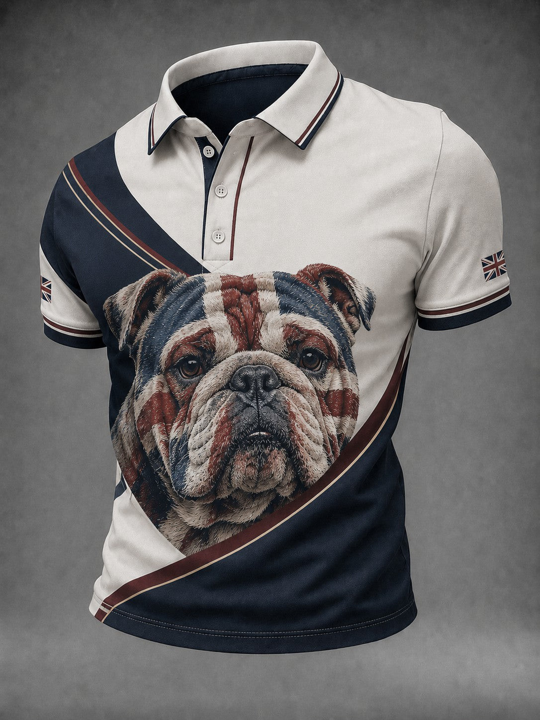 British Bulldog Merch Union Jack Flag Polo Shirt 90s Clothing Gift For Uncle
