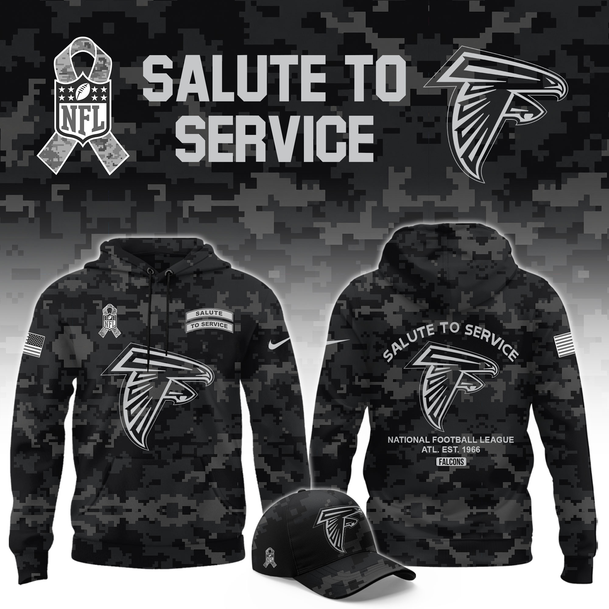 Atlanta Falcons Merch Salute To Service Hoodie Present Ideas For Falcons Fans 1 - Unicasport Atlanta Falcons Merch Salute To Service Hoodie Present Ideas For Falcons Fans