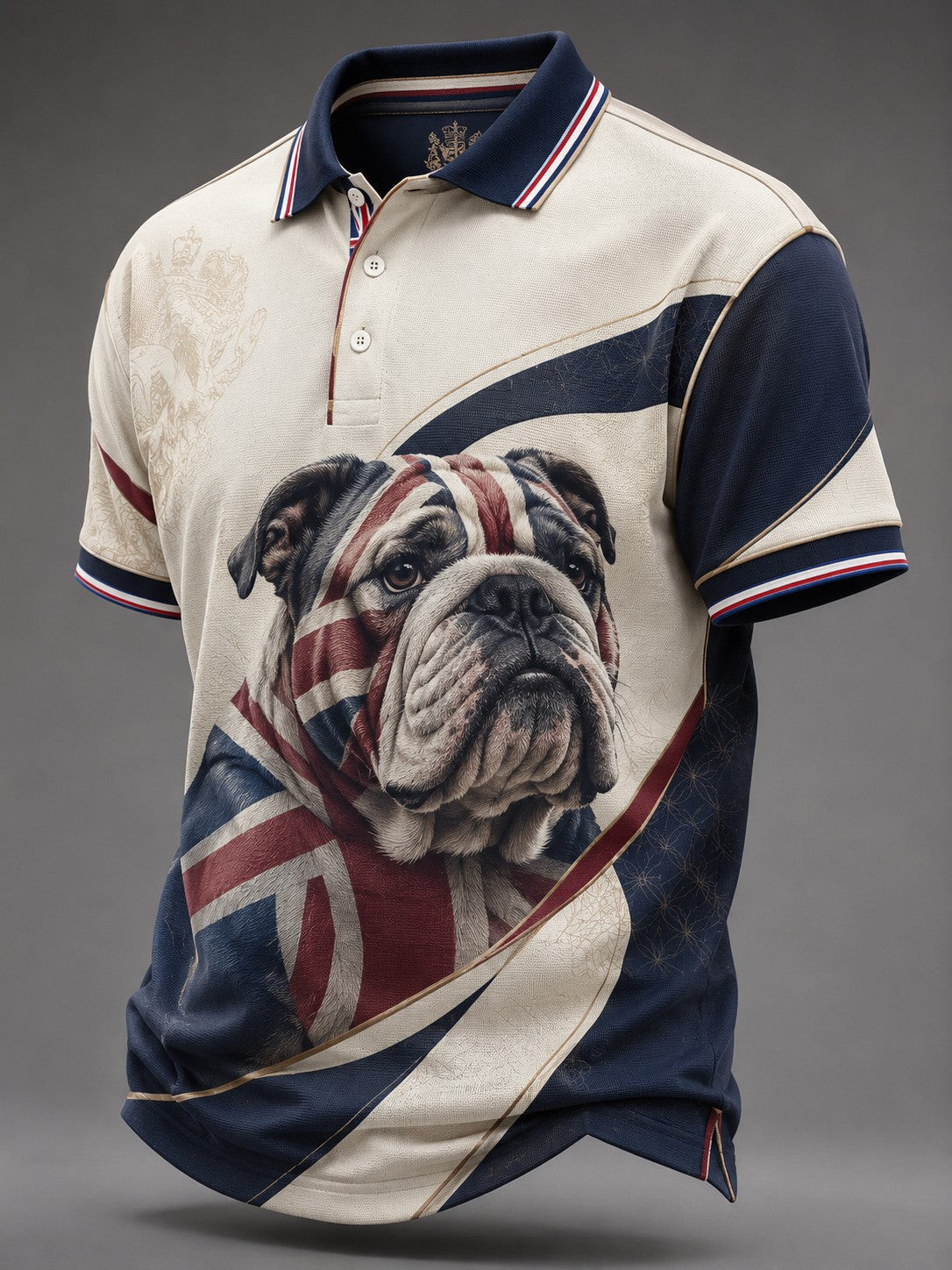 British Bulldog Merch Union Jack Flag Polo Shirt Classic Apparel Gift For Grandpa