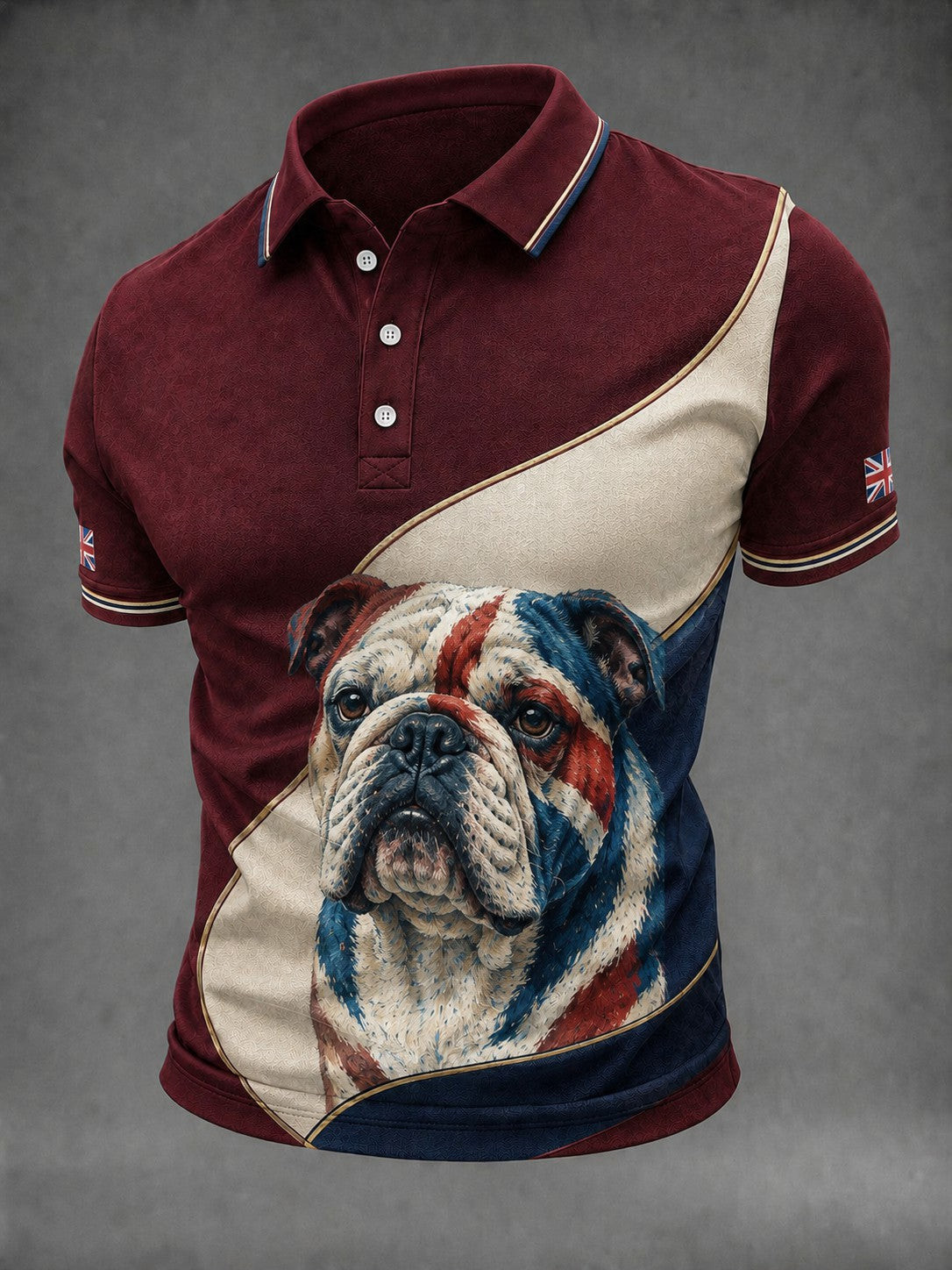 British Bulldog Merch Union Jack Flag Polo Shirt Vintage Apparel Gift For Brother
