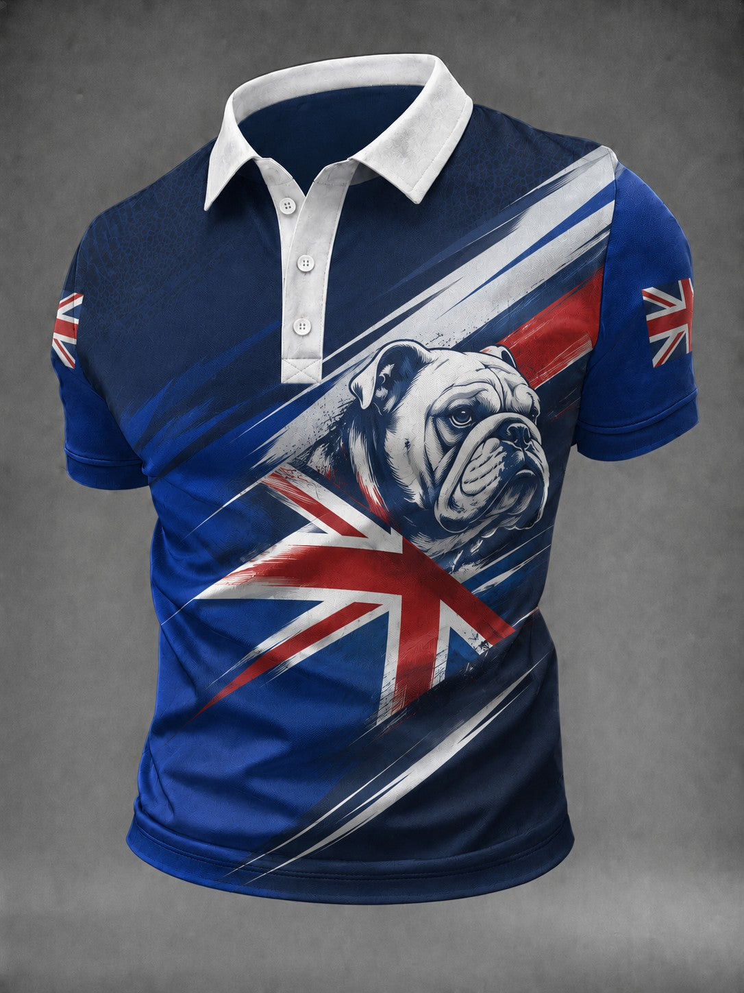 British Bulldog Merch Union Jack Flag Polo Shirt Vintage Clothes Gift For Dad