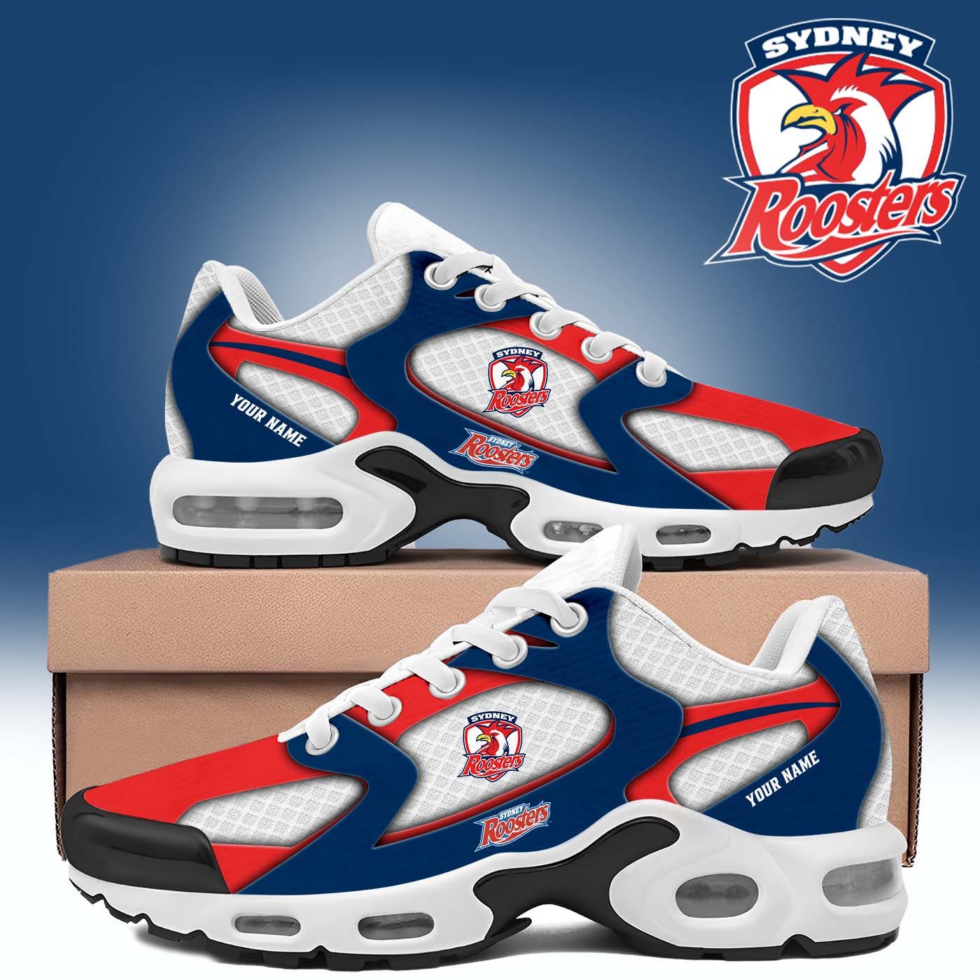 Custom Sydney Roosters 2026 NRL Premiers Sneakers Sydney Roosters Shoes Gifts Idea
