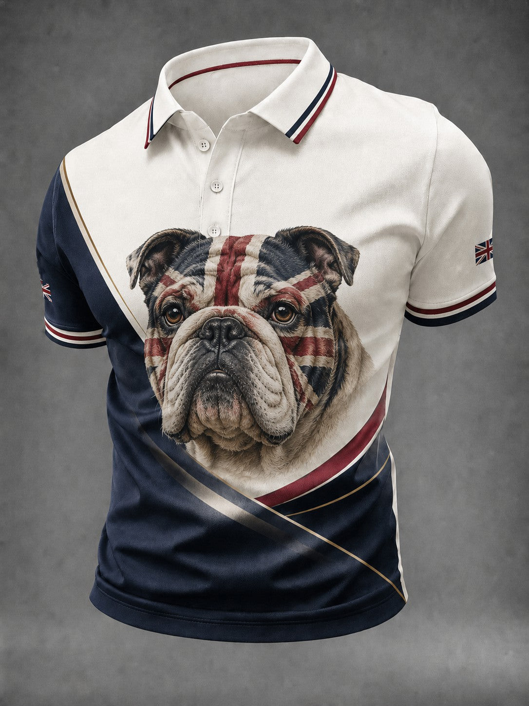 British Bulldog Merch Union Jack Flag Polo Shirt Vintage Clothes Gift For Husband