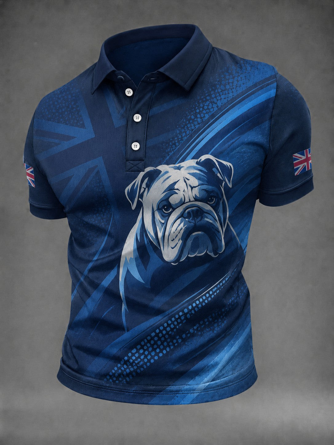 British Bulldog Merch Union Jack Polo Shirt Classic Apparel Gift For Husband