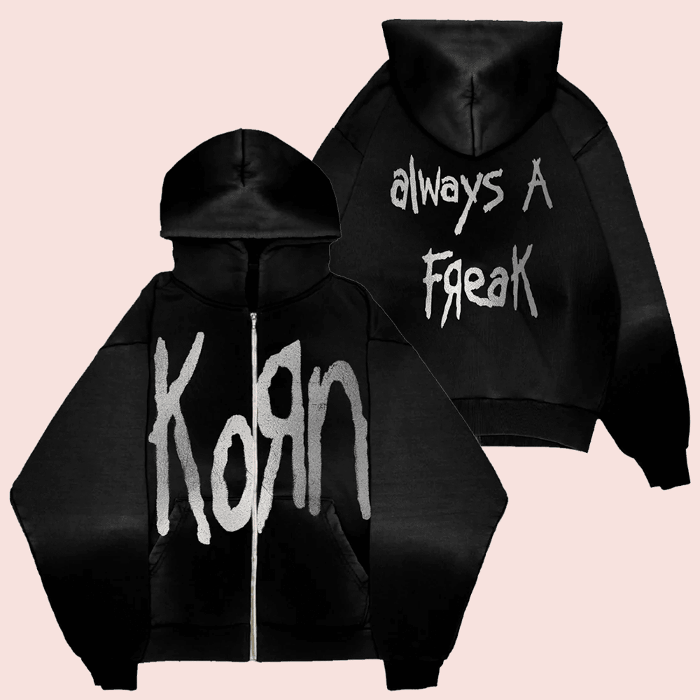 Korn Merch Korn Freak Zip Up Hoodie Perfect Gift For Dark Music Fans 1 - Unicasport Korn Merch Korn Freak Zip Up Hoodie Perfect Gift For Dark Music Fans