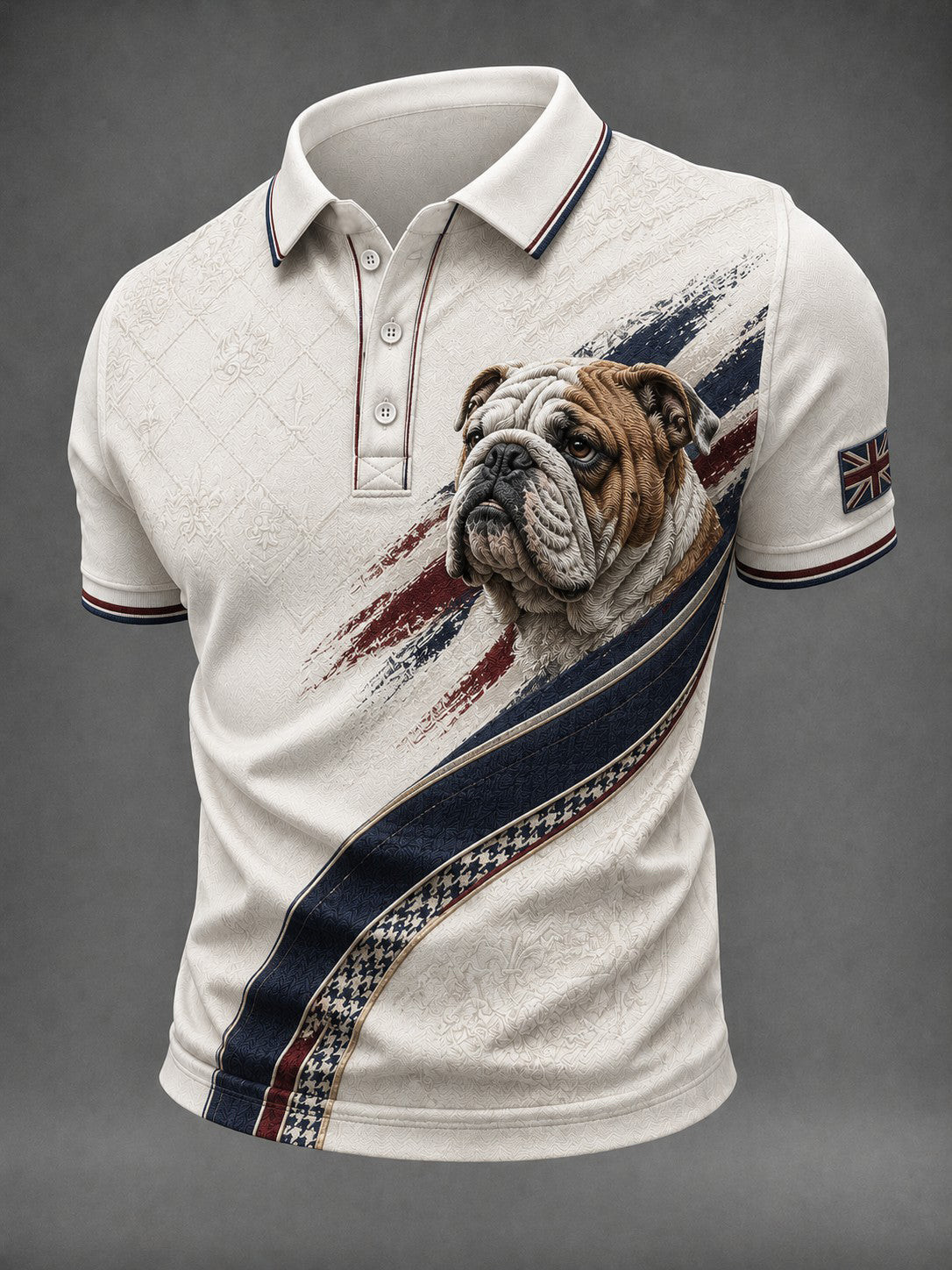 British Bulldog Merch Union Jack Polo-Shirt Classic Apparel Gift For Husband