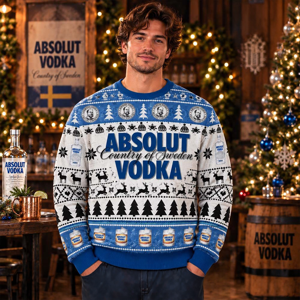 Absolut Vodka Country Of Sweden Holiday Christmas Ugly Sweater Xmas Gift Ideas 1 - Unicasport Absolut Vodka Country Of Sweden Holiday Christmas Ugly Sweater Xmas Gift Ideas