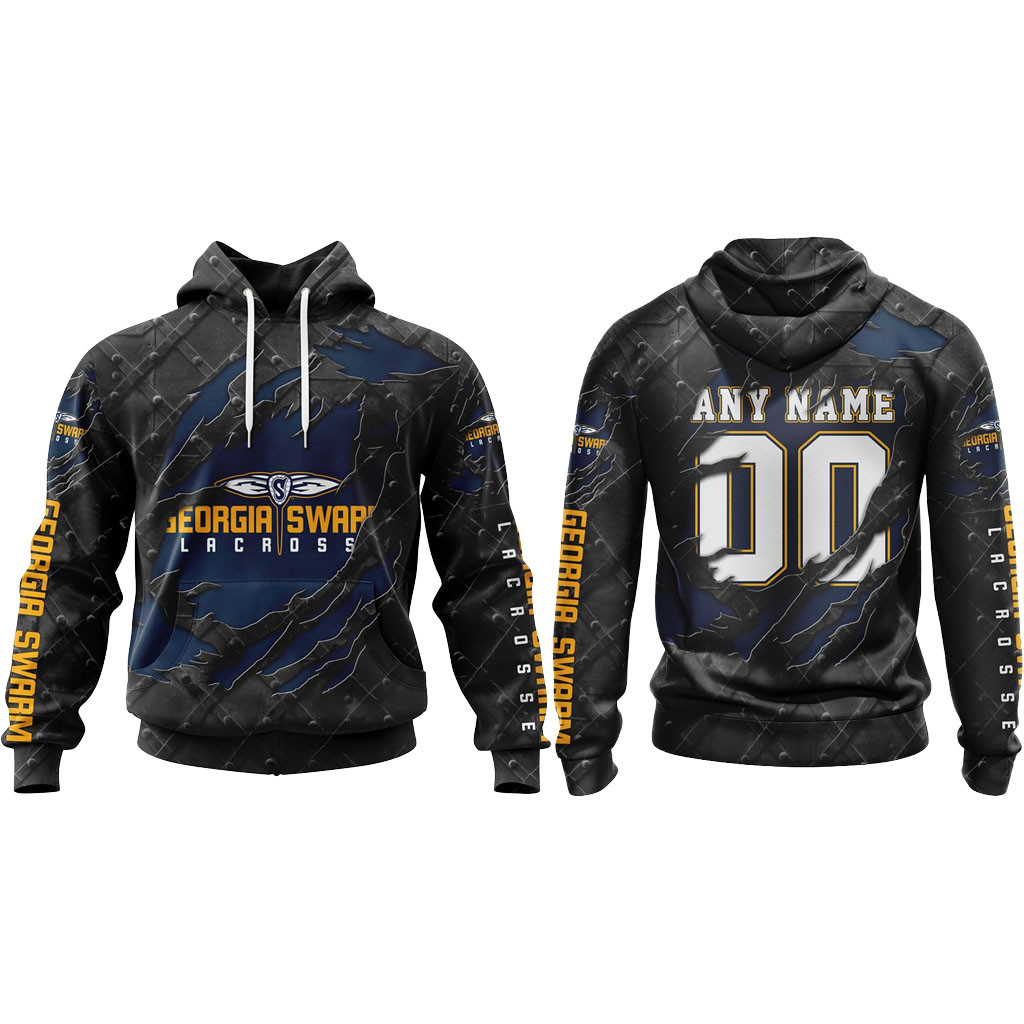 Custom Georgia Swarm Black Metal Design Hoodie Georgia Swarm Merch Gifts For Lacrosse Fan 1 - Unicasport Custom Georgia Swarm Black Metal Design Hoodie Georgia Swarm Merch Gifts For Lacrosse Fan