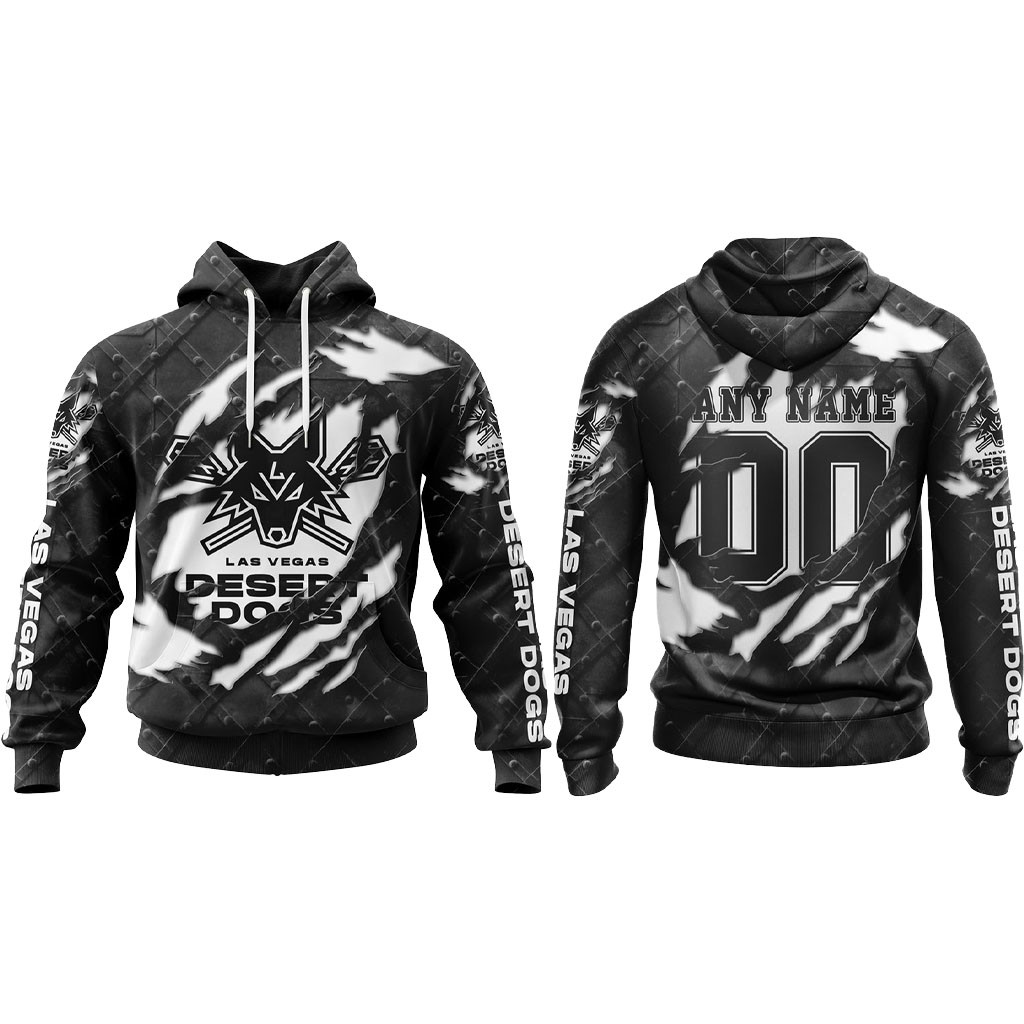 Custom Las Vegas Desert Dogs Black Metal Design Hoodie Desert Dogs Merch Gifts For Lacrosse Fan 1 - Unicasport Custom Las Vegas Desert Dogs Black Metal Design Hoodie Desert Dogs Merch Gifts For Lacrosse Fan