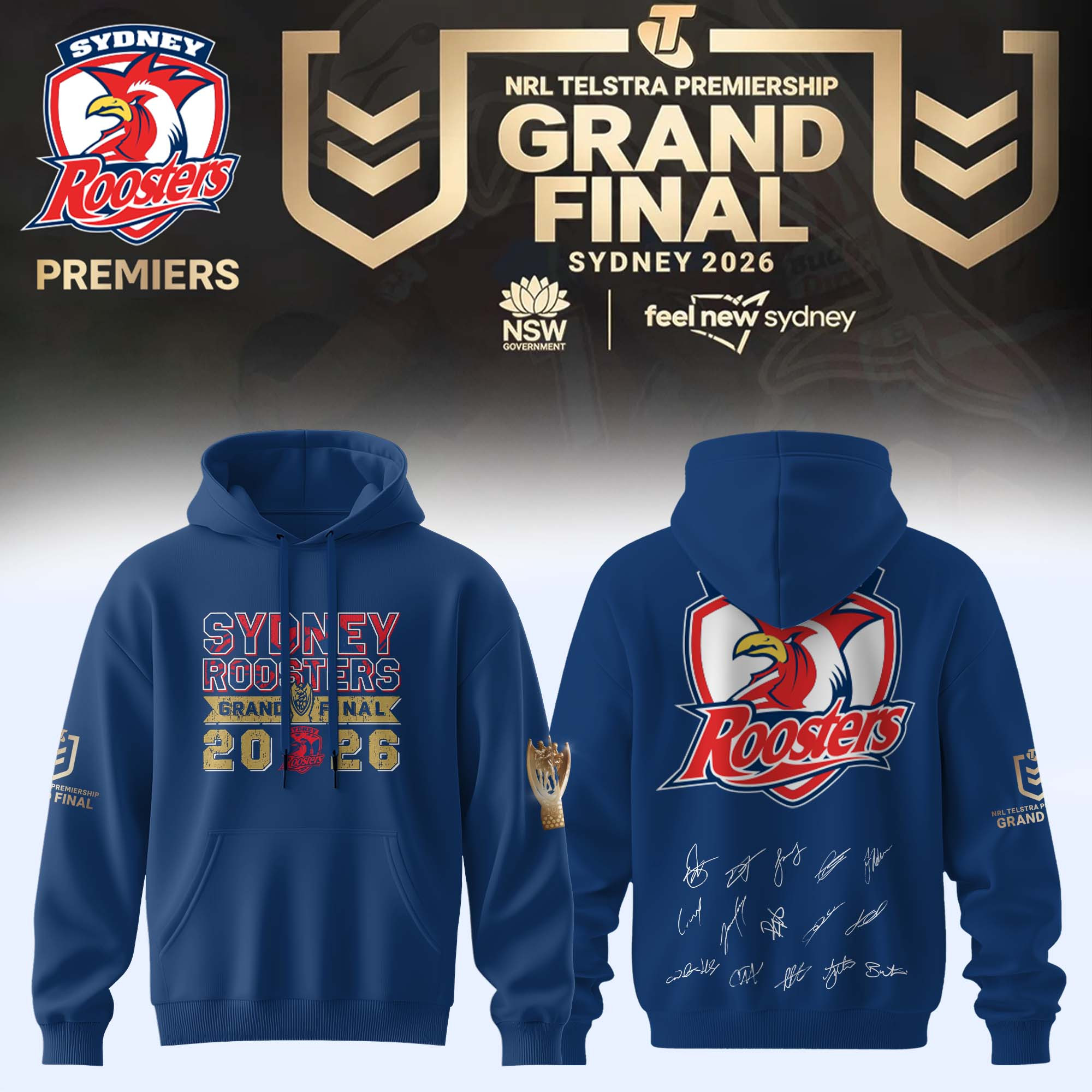 Sydney Roosters Merch 2026 NRL Premiers Signature Hoodie Presents Ideas For Brothers 1 - Unicasport Sydney Roosters Merch 2026 NRL Premiers Signature Hoodie Presents Ideas For Brothers
