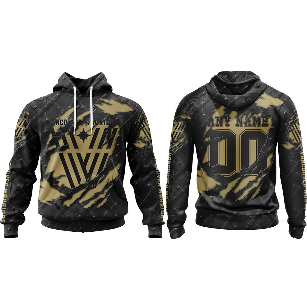 Custom Vancouver Warriors Black Metal Design Hoodie Vancouver Warriors Merch Gifts For Fans 1 - Unicasport Custom Vancouver Warriors Black Metal Design Hoodie Vancouver Warriors Merch Gifts For Fans