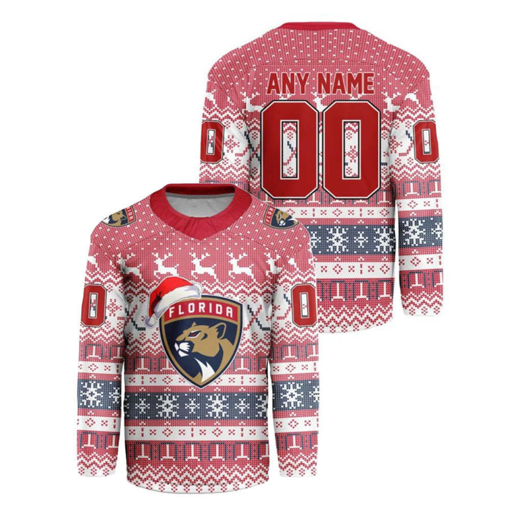 Custom Florida Panthers Merch Christmas Hockey Jersey Shirt Hockey Fans Gear 1 - Unicasport Custom Florida Panthers Merch Christmas Hockey Jersey Shirt Hockey Fans Gear