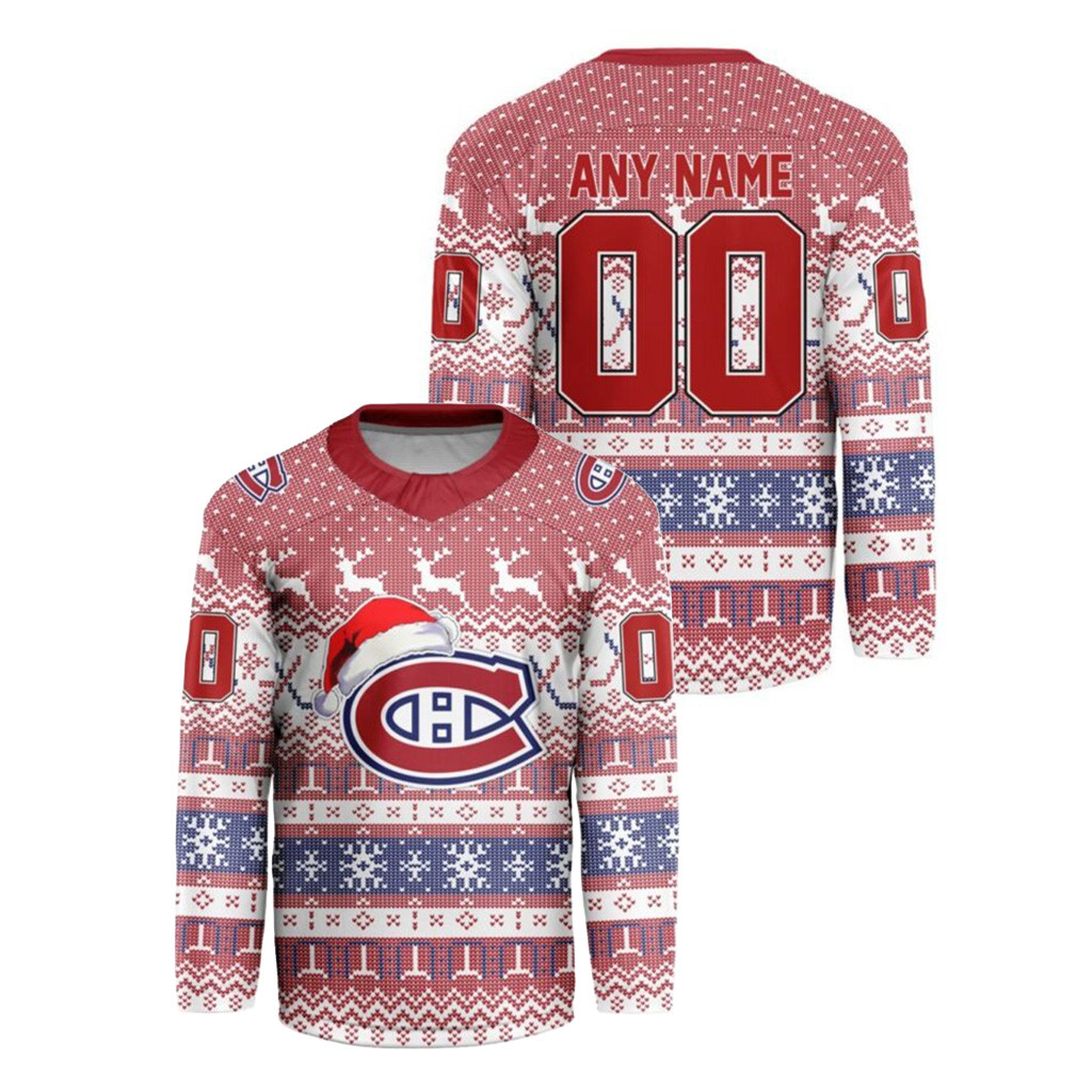 Custom Montreal Canadiens Merch Christmas Hockey Jersey Shirt Best Hockey Fans Gear 1 - Unicasport Custom Montreal Canadiens Merch Christmas Hockey Jersey Shirt Best Hockey Fans Gear